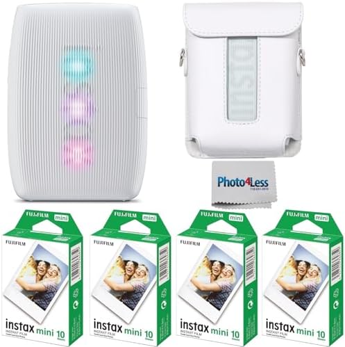 Fujifilm Instax Mini Link 3 Printer Bundle Instax Mini Film (40 Sheets), Link 3 Protective Case (Clay White) by FUJIFILM