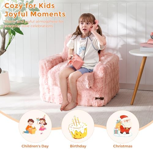 MAXYOYO Kids Bean Bag Chair, Comfy Upholstered Bean Bag Sofa with Filler - Image 4