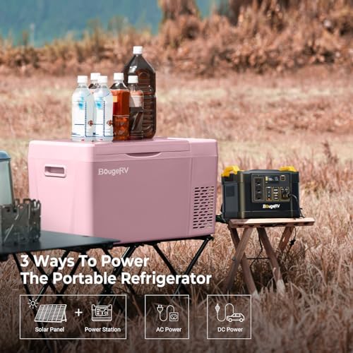 BougeRV 12v refrigerator 23 Quart, -8℉~50℉ Portable Freezer for Car, Pink - Image 4