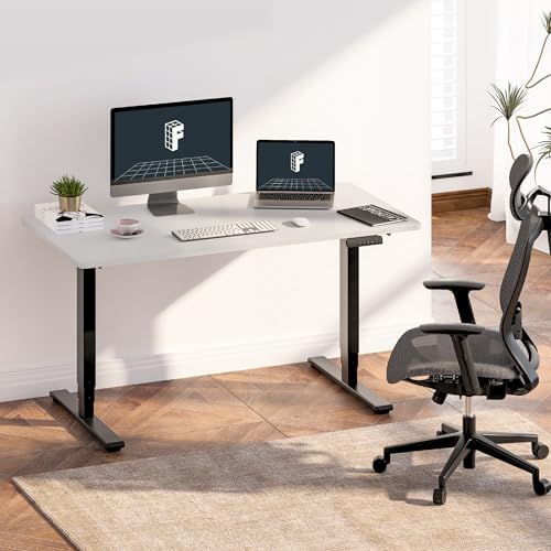 FLEXISPOT E6 3-Stage Dual Motor 60 x 24 Electric Standing Desk Sit Stand Up Desk, Holds 220 lbs, Adjustable Height w/Memory Presets, One-Piece White Desktop & Black Frame, Ships in 2 Boxes - Image 2