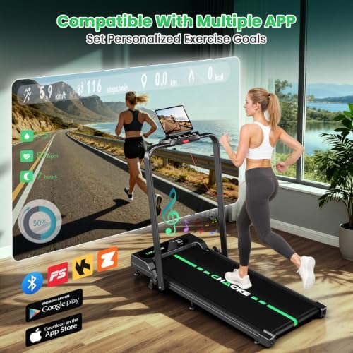 Walking Pad Treadmills for Home with 7.5MPH, Built-in Speaker, Upgrade 3.0HP Foldable Treadmills with 10% Incline, Compact Running Machine with APP, 350 LBS, LED Display, Remote Control - Image 3