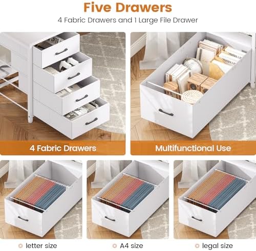SEDETA 75'' Large Home Office Desk with 5 Drawer, Power Outlet, File Drawer - Image 6