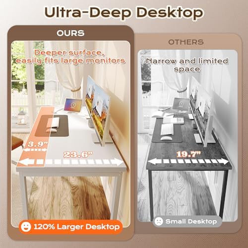 Huuger 48 x 24 inch Desk with Power Outlets & 0.95 Inch Thicker Desktop - Image 5