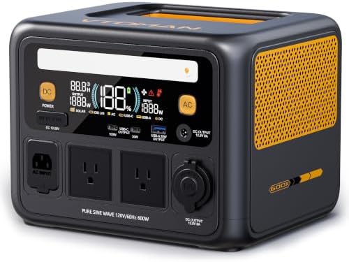 VTOMAN Jump 600X Portable Power Station 600W, 9 Ports LEP Solar Generator by VTOMAN