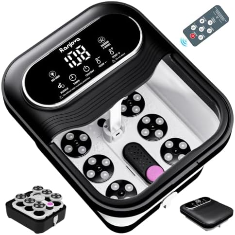 Ranjova Foot Spa Electric Rotary Massage with Heat, Bubble, Remote Control by ranjova