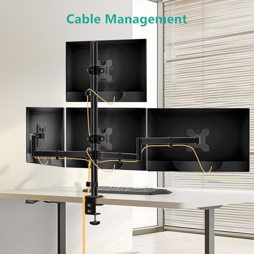 WALI Stacked 4 Monitor Mount for 13-27 inch Screens, up to 22 lbs per Arm - Image 6
