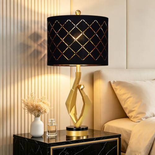 CINSARY 30" Tall Black and Gold Table Lamps Set of 2 for Living Room - Image 5
