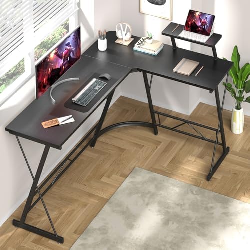 Mr IRONSTONE 63" L Shaped Computer Desk, Corner Desk, Home Office Desk, Gaming Writing Workstation with Large Monitor Stand, Easy to Assemble, Black - Image 7