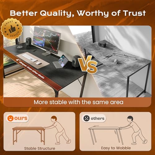 PRAISUN 47 X 24 Inch Computer Desk with Deeper Desktop - Image 7