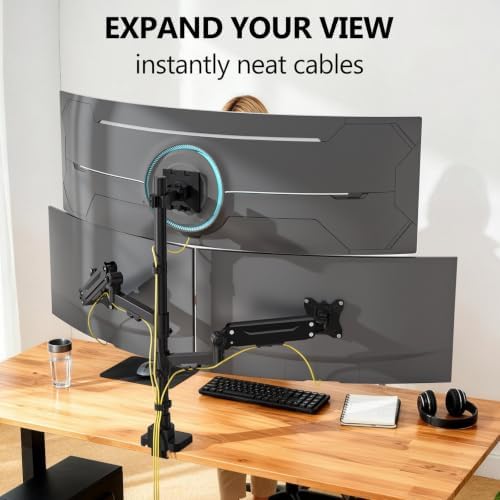 WALI Stacked Triple Monitor Mount for 49" UItrawides and Dual 34" Monitors - Image 5