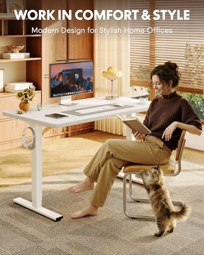FLEXISPOT EN1 40"x24" One-Piece Standing Desk, White - Image 4