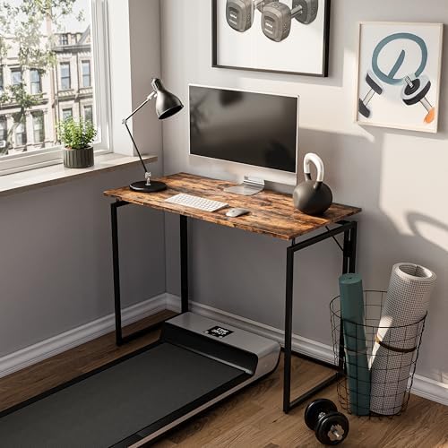 alawooder 39.4" Folding Desk: No Assembly, Wood Top for Small Spaces - Image 3