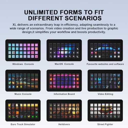 TreasLin/VSDinside XL Streaming Deck & Macro Keypad – 32 Customizable Keys with Scroll Wheels + RGB Light, Programmable Shortcut Keyboard for Gamers Creators Work on OBS Twitch Zoom Teams PS Excel - Image 2