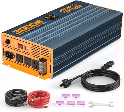 3000W Sump Pump Battery Backup System with LCD Display for Emergency and Power Outage, Pure Sine Wave Inverter, Auto Switches for Grid and Battery by MWXNE