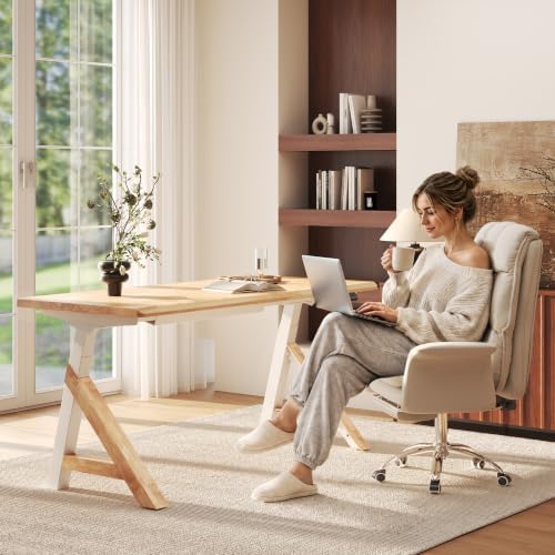 FLEXISPOT 63 x 30 Inch WoodiX Solid Wood Executive Standing Desk, Maple - Image 2