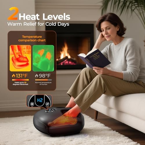Foot Massager with Heat, 4 Modes & Vibration & Compression & Rolling for Feet Toes Relief, Electric Shiatsu Foot Massager with Remote, Fits Up to Men's Size 12, Gift for Women Men Father's Day - Image 3