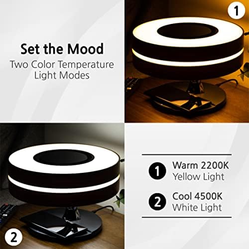 Dawn Lamp Modern Desk Lamp Multifunctional with Adjustable Light Settings, TWS Bluetooth Speaker, Wireless Charger, Touch Controls, for Home Office, Dorm Decor, Bedroom - Image 5