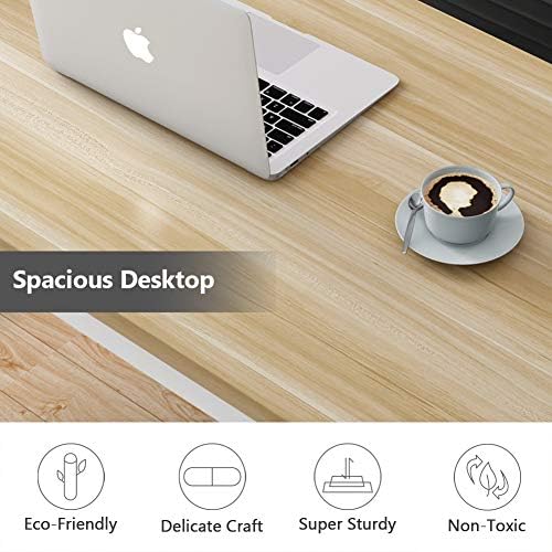 Tribesigns Computer Desk, 47 inch Modern Simple Office Desk Computer Table Study Writing Desk for Home Office, Light Walnut - Image 5