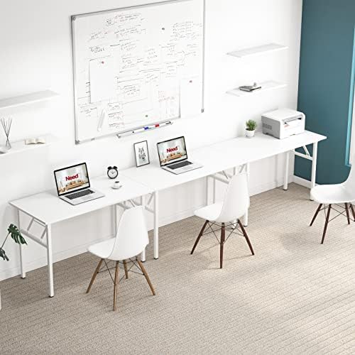 Need Office Computer Desk 47.2x23.6 in Sturdy Folding Laptop Table White - Image 6