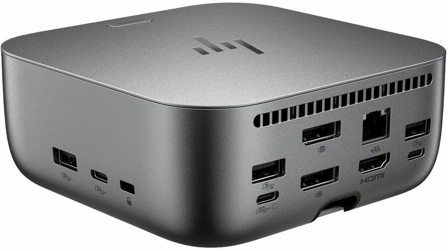 HP Thunderbolt 4 Ultra 180W G6 Dock - for Desktop PC, Notebook - Charging Capability - 230 W - Thunderbolt 4-4 Displays Supported - 8 x USB Ports - 5 x USB Type-A Ports - Type-A - 3 -C - -C - 1 RJ-4 - Image 5