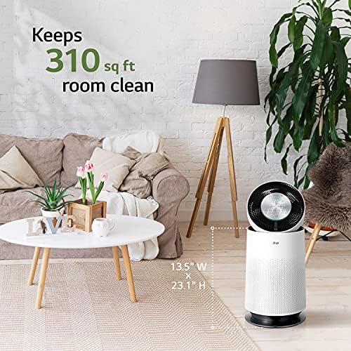 LG PuriCare 360-Degree Single Air Purifier with Clean Booster, ThinQ Wi-Fi and Voice Control (AS330DWR0), 310 sq. ft, White - Image 5