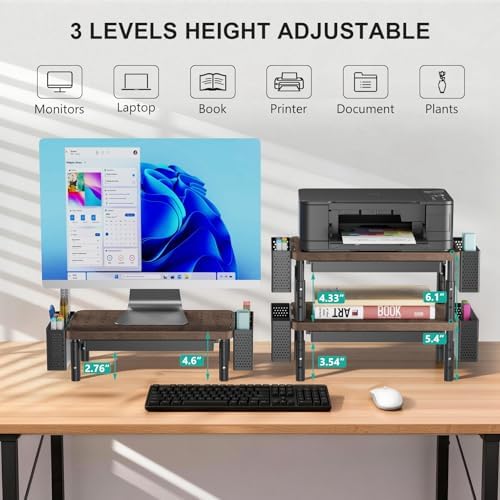 WALI Computer Monitor Stand with Storage and Pen Holder - Image 3