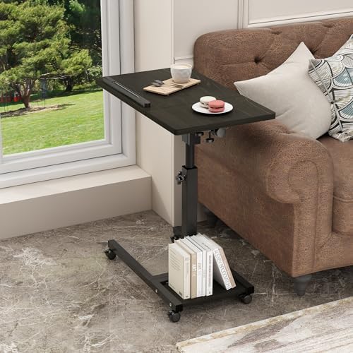 TigerDad Mobile Adjustable Height Laptop Stand PC Computer Portable Notebook Swivel Laptop Desk Rolling Table Desk Cart Tiltable with Wheels Casters& Mouse Pad Table - Image 6