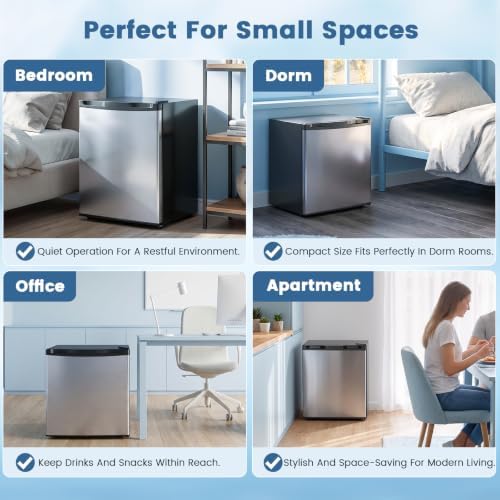 Kismile 1.3 Cu.Ft Mini Fridge with Freezer, Compact Refrigerator for Dorm - Image 6