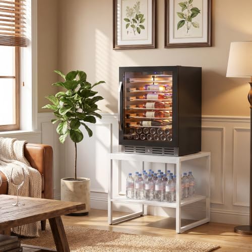 Homieasy End Table, 20 Inch Square Side Table, Mini Fridge Stand, White - Image 2