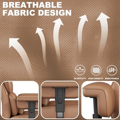 Misolant Big and Tall Office Chair with Footrest, High Back Executive Desk Chair with Adjustable Lift Armrest, 155°Recline，Lumbar Support Pillow, Faux Leather Gaming Chairs for Home or Office - Image 6