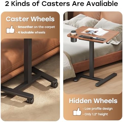 Small Mobile Standing Desk with Drawer, 23.6" x 19.7" Top - Image 7