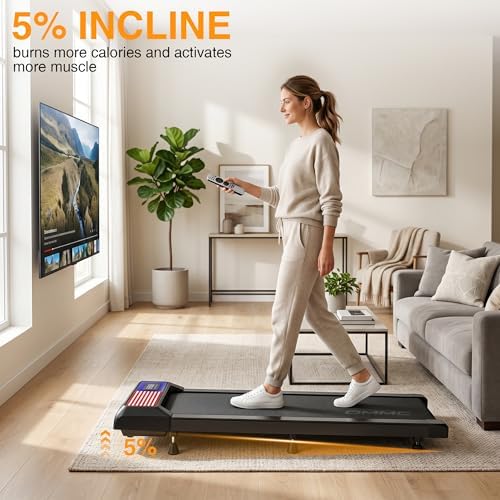 2.5HP Walking Mat with Incline pad,Under Desk Treadmill, Walking Running Pad with Remote,3 in 1 Low Noise Small Mini Portable Treadmill with Led Screen,Compact Treadmills for Home Office - Image 5