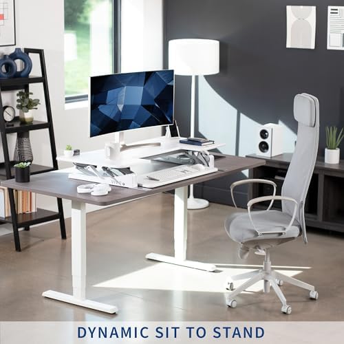 VIVO White 48 in Standing Desk Converter, DESK-V048VW - Image 4