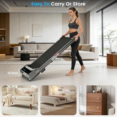 Walking Pad Treadmill for Home - Under Desk Walking and Running with Remote Control Portable Electric Machine Adjustable Slim Compact with 0.6-4.0MPH Modes Max up 265 Lbs for Home Office - Image 6