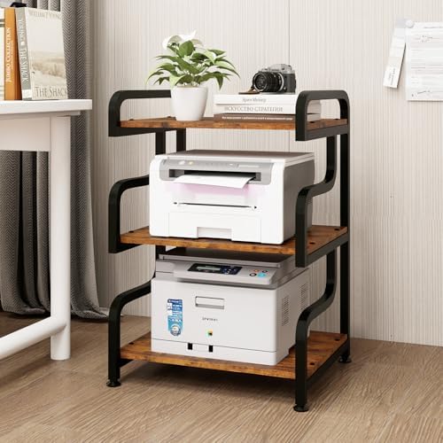 Natwind Stylish 3 Tier Printer Stand, Office Desk Side Storage Shelf,Retro by Natwind
