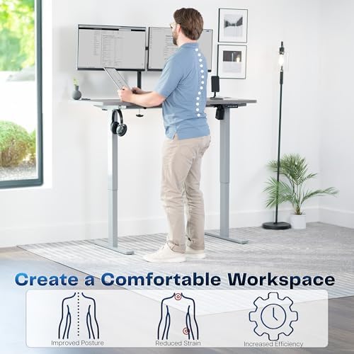 VIVO Dark Gray 55 x 28 in Standing Desk, DESK-KIT-1G55G - Image 4