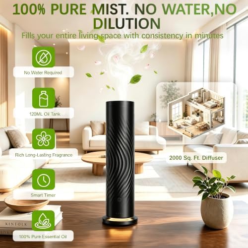 Waterless Cold Air Scent Machine with 5 Fragrance Oils, Up to 3000 Sq.ft Coverage, Aromatherapy for Home, Office, Hotel & Spa - Image 3