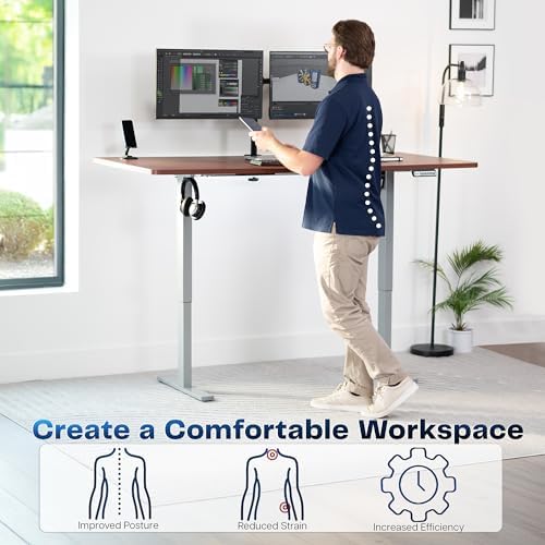 VIVO Dark Walnut 71 x 36 in Standing Desk, DESK-KIT-1G7D-36 - Image 4