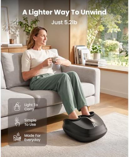 BOB AND BRAD Lite Foot Massager FSA Eligible HSA, Shiatsu Foot Massager with Heat for Neuropathy & Plantar Fasciitis Relief, Electric Deep Kneading Feet Massager Machine, Birthday Gifts for Women Men - Image 3