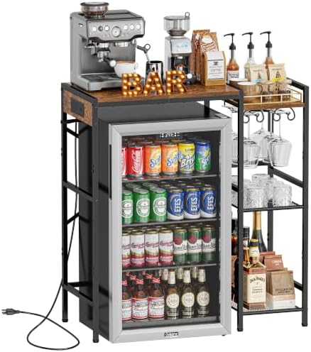 Yuyetuyo Mini Fridge Stand Shelf with Storage for Dorm and Kitchen by Yuyetuyo