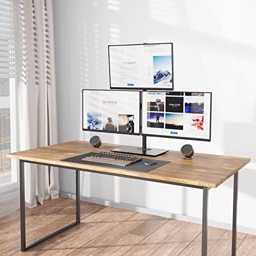 WALI Triple Monitor Stand, Height Adjustable Free-Standing Monitor Desk Mount, fits 3 Computer Screens up to 27 Inch, Holds up to 22lbs per Arm (GMF003) - Image 3