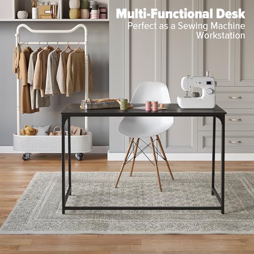 WOHOMO Folding Desk, 47.2" Foldable Computer Table for Small Spaces, Black - Image 6