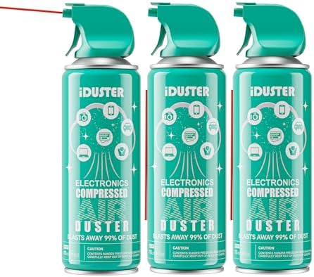 iDuster Disposable Compressed Air Duster, Computer Keyboard Cleaner,3 Packs by iDuster