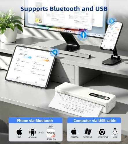 ORGBRO M1 Portable Thermal Printer, 8.5'' x 11'' Wireless Inkless Printer - Image 2