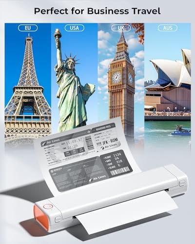 Phomemo Inkless Portable Printer for Travel - Wireless Thermal Printer Compatible with Phone & Laptop, Bluetooth Printers Supports 8.5" X 11" Letter Thermal Paper, Come with Carry Case - Image 2