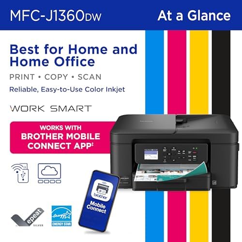 Brother Work Smart 1360 Wireless Color Inkjet All-in-One Print, Scan, Copy - Image 2