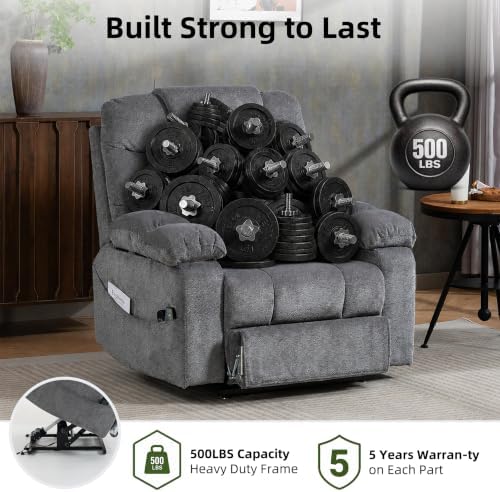 500lbs Heavy Duty Power Lift Recliner for Tall Man 6'5" Extended Footrest - Image 3