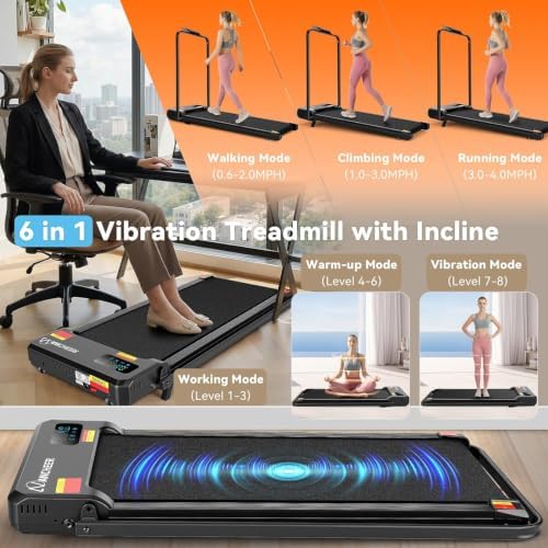 ANCHEER Walking Pad with Incline - Under Desk Treadmill with Handle Bar - Image 2