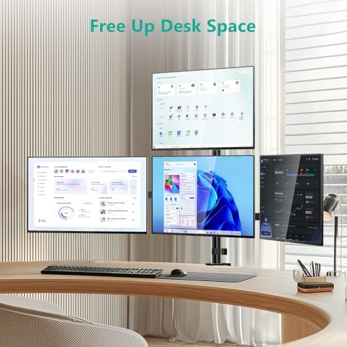 WALI Stacked 4 Monitor Mount for 13-27 inch Screens, up to 22 lbs per Arm - Image 3