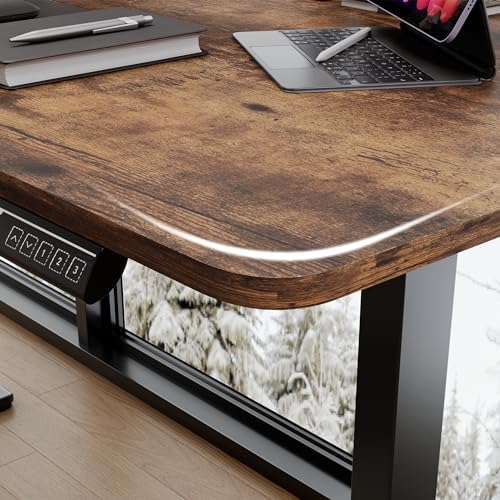 Monomi Large Electric Standing Desk 71“x31.5“ Height Adjustable,Brown - Image 5